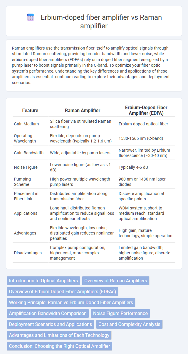 Erbium-doped fiber amplifier vs Raman amplifier in Optoelectronics - What is The Difference?