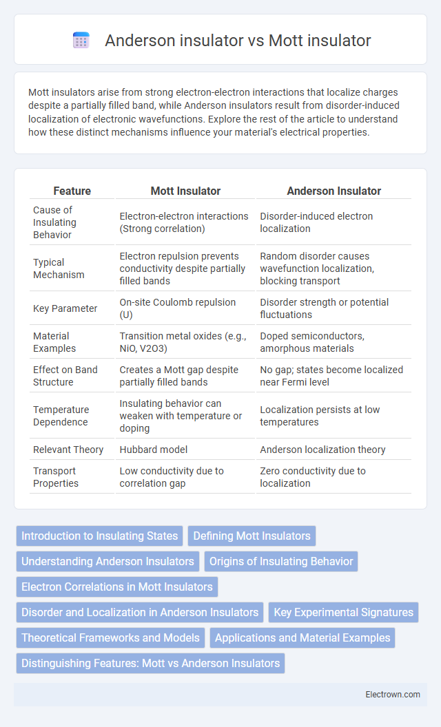 Anderson insulator vs Mott insulator in Nanoelectronics - What is The Difference?