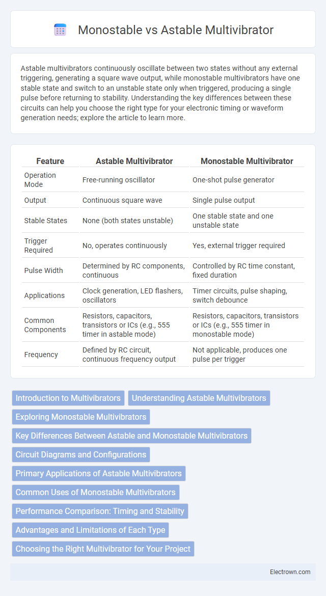 Monostable vs Astable Multivibrator in Analog Electronics - What is The Difference?