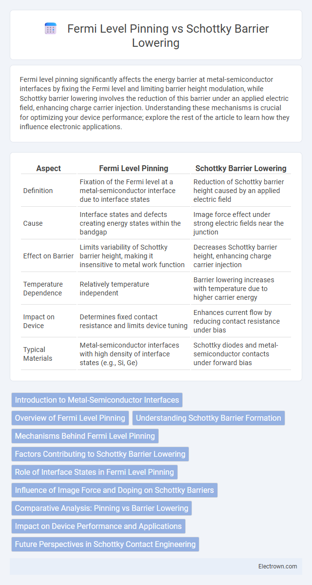 Fermi Level Pinning vs Schottky Barrier Lowering in Nanoelectronics - What is The Difference?