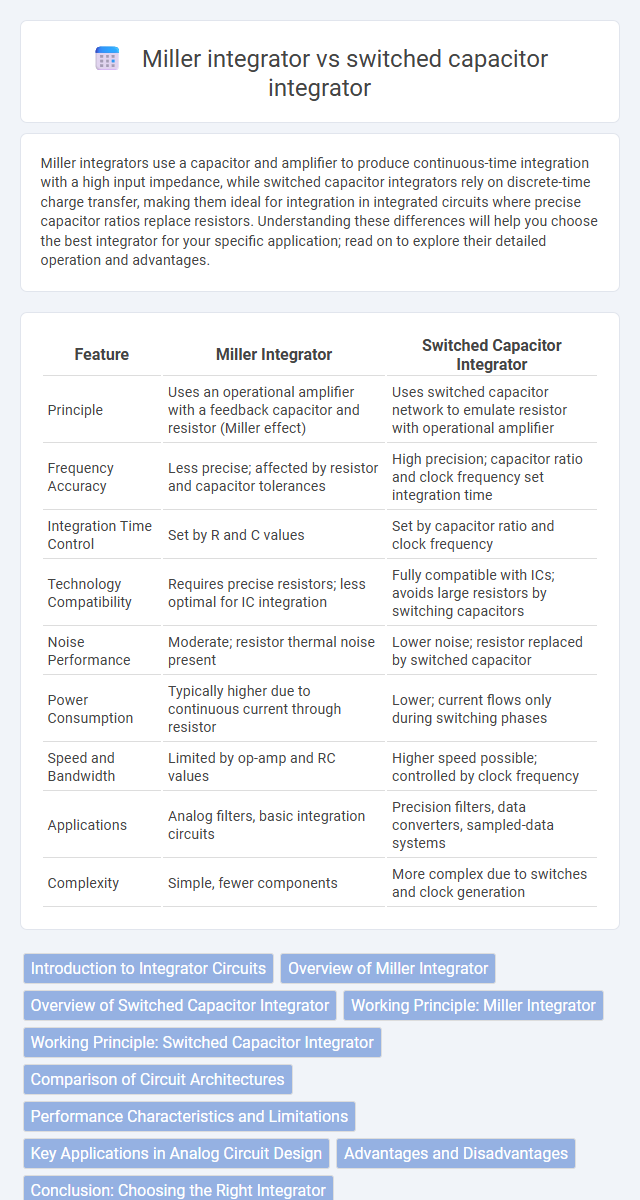 Miller integrator vs switched capacitor integrator in Analog Electronics - What is The Difference?