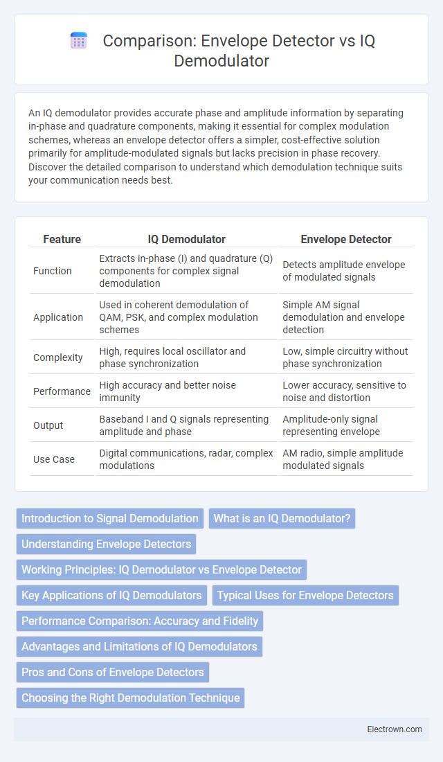 Comparison: Envelope Detector vs IQ Demodulator in Radio-Frequency (RF) Electronics - What is The Difference?