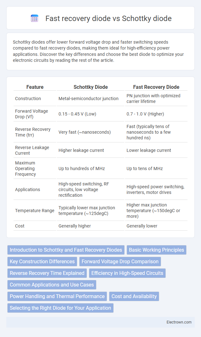 Fast recovery diode vs Schottky diode in Power Electronics - What is The Difference?