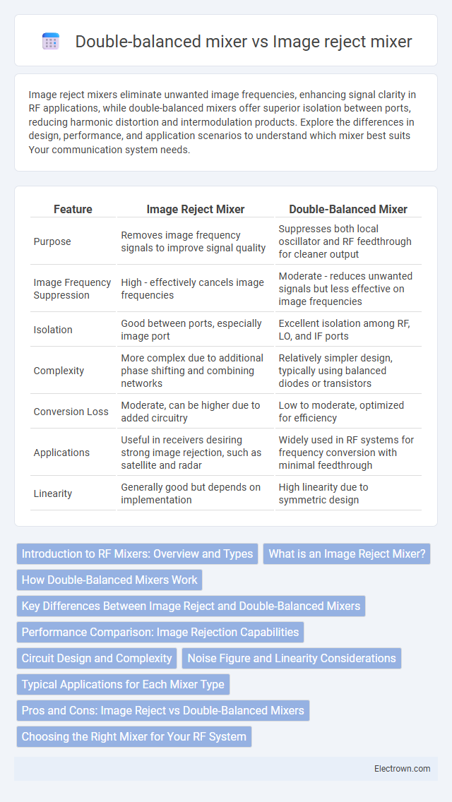 Double-balanced mixer vs Image reject mixer in Radio-Frequency (RF) Electronics - What is The Difference?