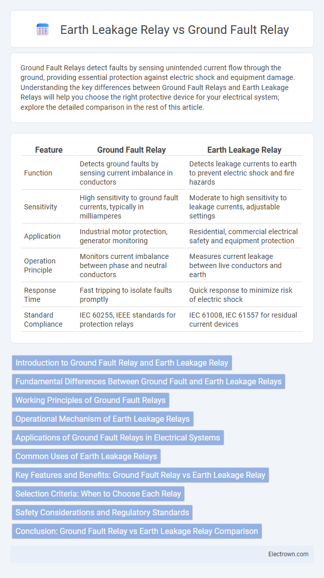 Earth Leakage Relay vs Ground Fault Relay in Industrial Electronics - What is The Difference?