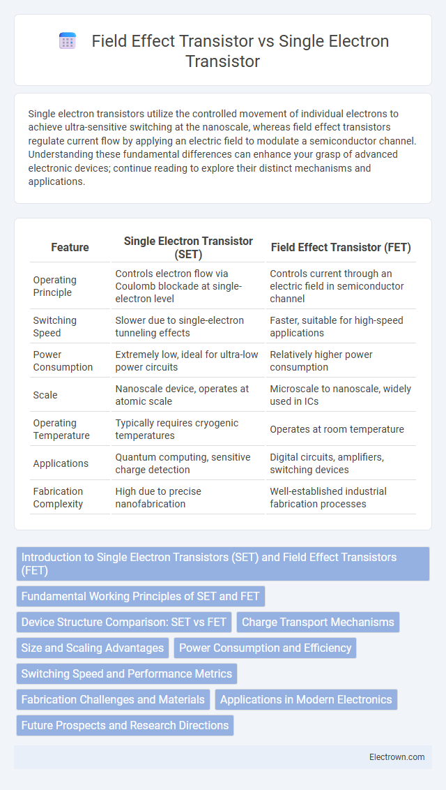 Field Effect Transistor vs Single Electron Transistor in Quantum Electronics - What is The Difference?