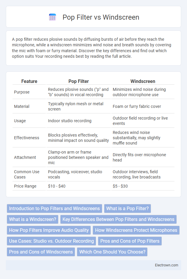 Pop Filter vs Windscreen in Audio Electronics - What is The Difference?