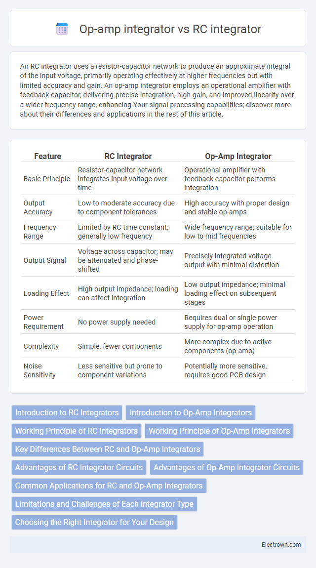 Op-amp integrator vs RC integrator in Instrumentation Electronics - What is The Difference?