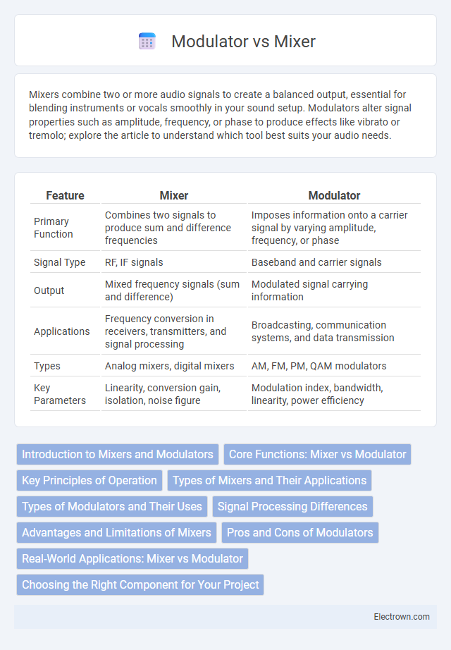 Modulator vs Mixer in Communication Electronics - What is The Difference?