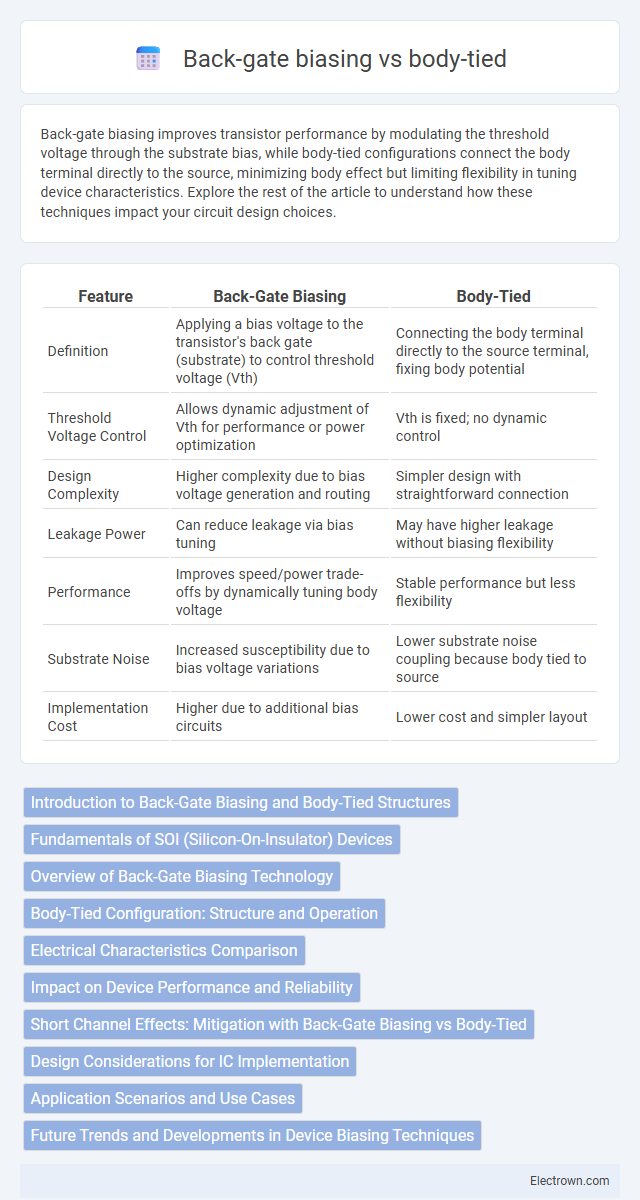 Back-gate biasing vs body-tied in Solid-State Electronics - What is The Difference?