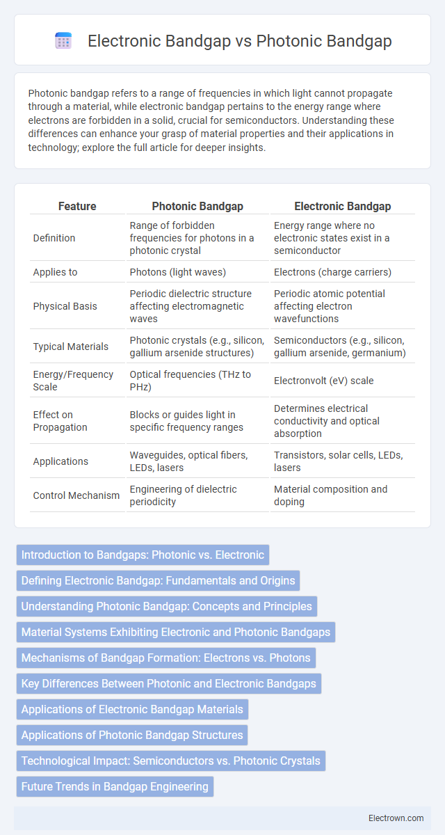Electronic Bandgap vs Photonic Bandgap in Quantum Electronics - What is The Difference?