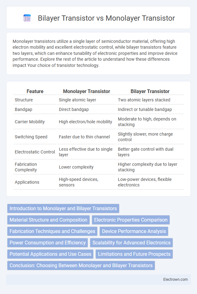 Bilayer Transistor vs Monolayer Transistor in Nanoelectronics - What is The Difference?