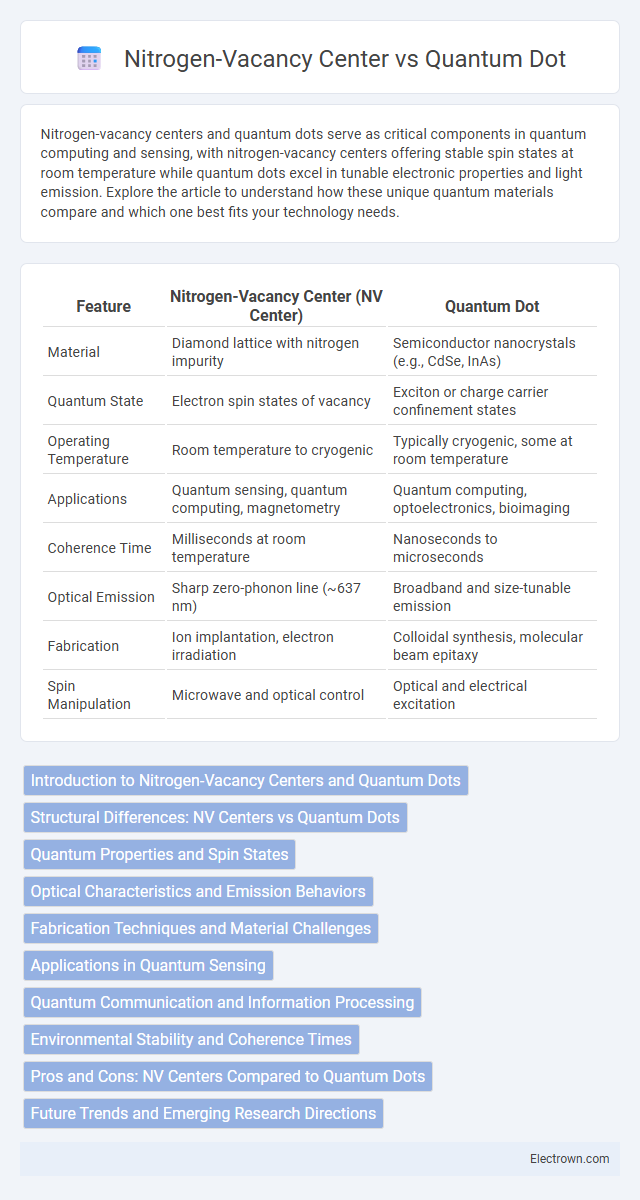 Nitrogen-Vacancy Center vs Quantum Dot in Quantum Electronics - What is The Difference?