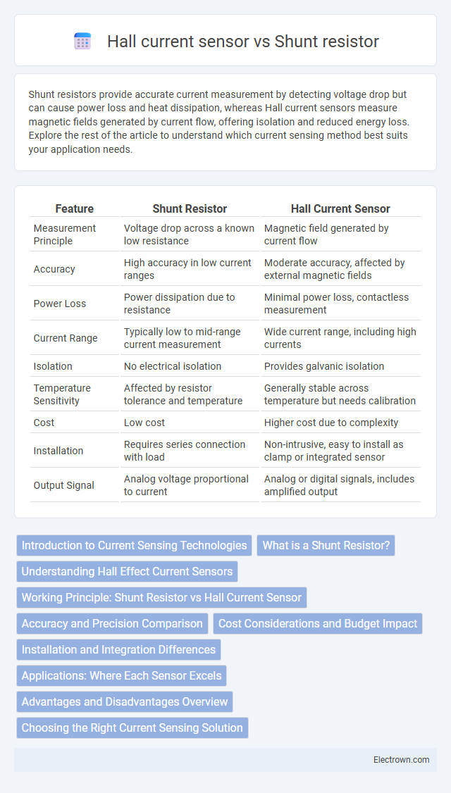 Hall current sensor vs Shunt resistor in Power Electronics - What is The Difference?