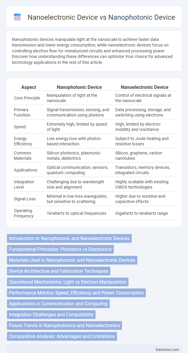 Nanoelectronic Device vs Nanophotonic Device in Nanoelectronics - What is The Difference?
