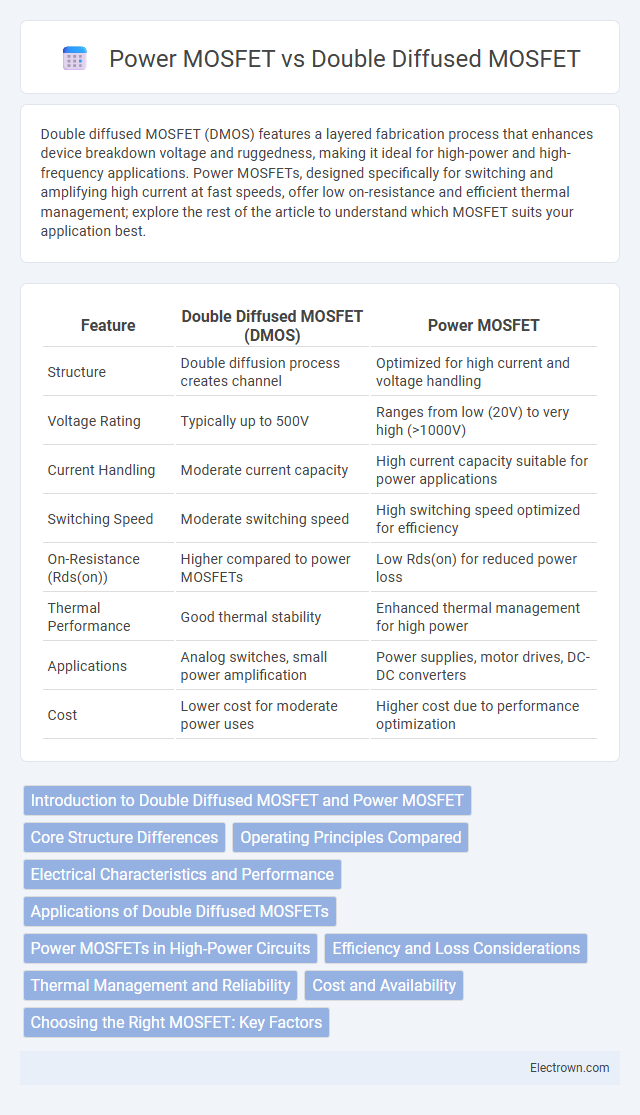 Power MOSFET vs Double Diffused MOSFET in Solid-State Electronics - What is The Difference?