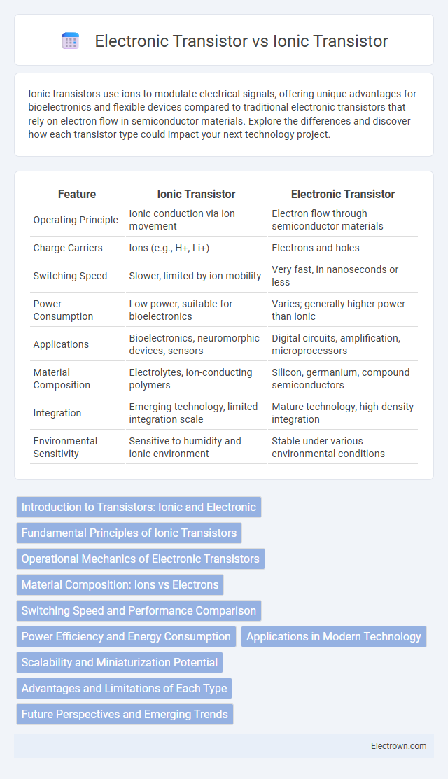 Electronic Transistor vs Ionic Transistor in Nanoelectronics - What is The Difference?