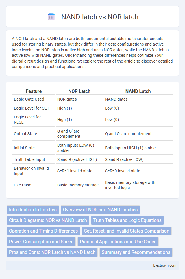 NAND latch vs NOR latch in Digital Electronics - What is The Difference?