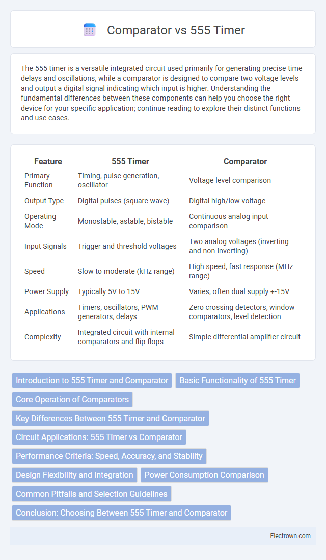 Comparator vs 555 Timer in Instrumentation Electronics - What is The Difference?