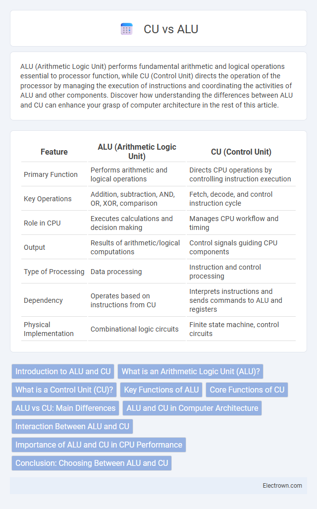 CU vs ALU in Digital Electronics - What is The Difference?