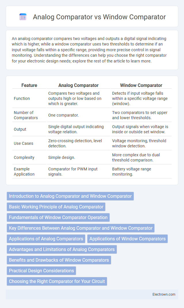 Analog Comparator vs Window Comparator in Circuit Design - What is The Difference?