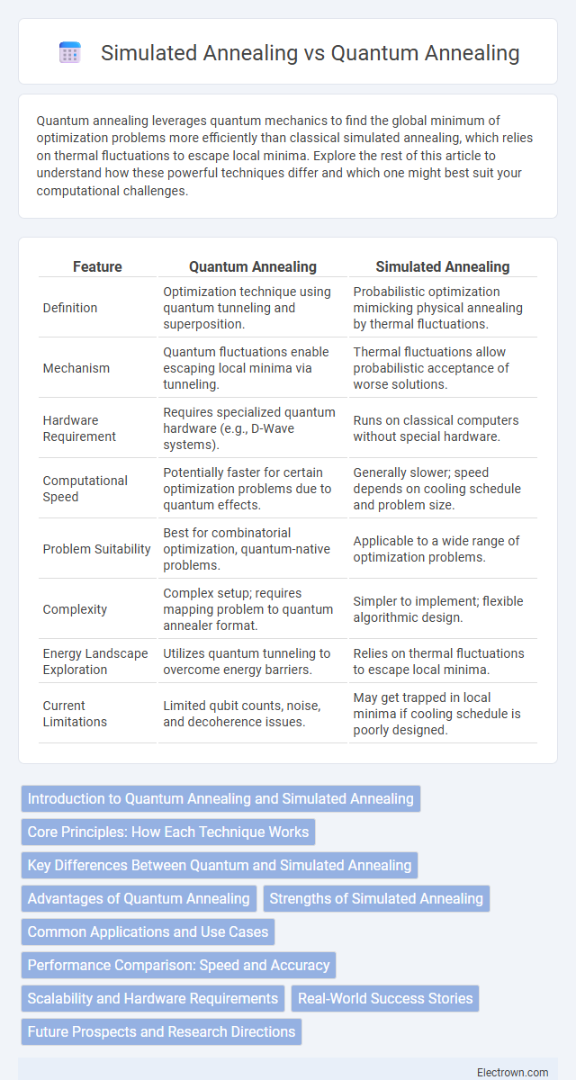 Simulated Annealing vs Quantum Annealing in Quantum Electronics - What is The Difference?