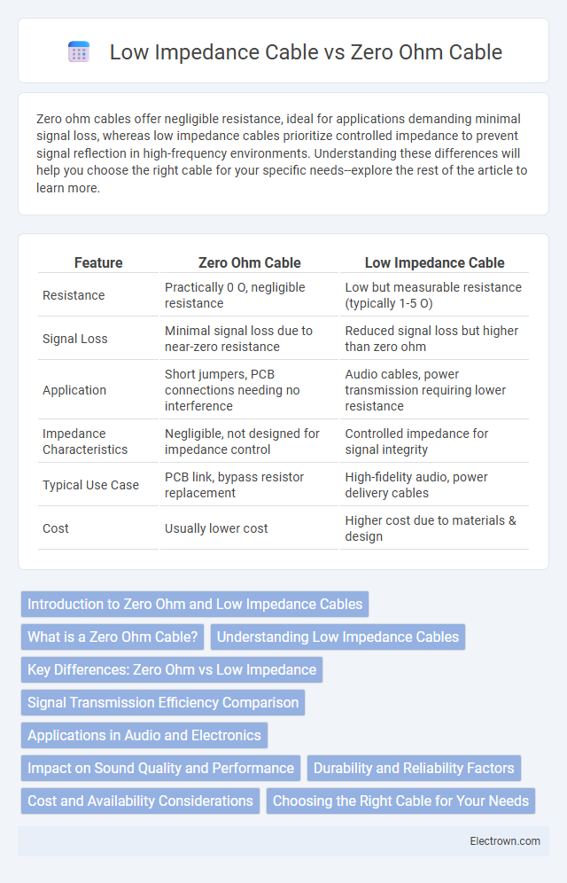 Low Impedance Cable vs Zero Ohm Cable in Audio Electronics - What is The Difference?