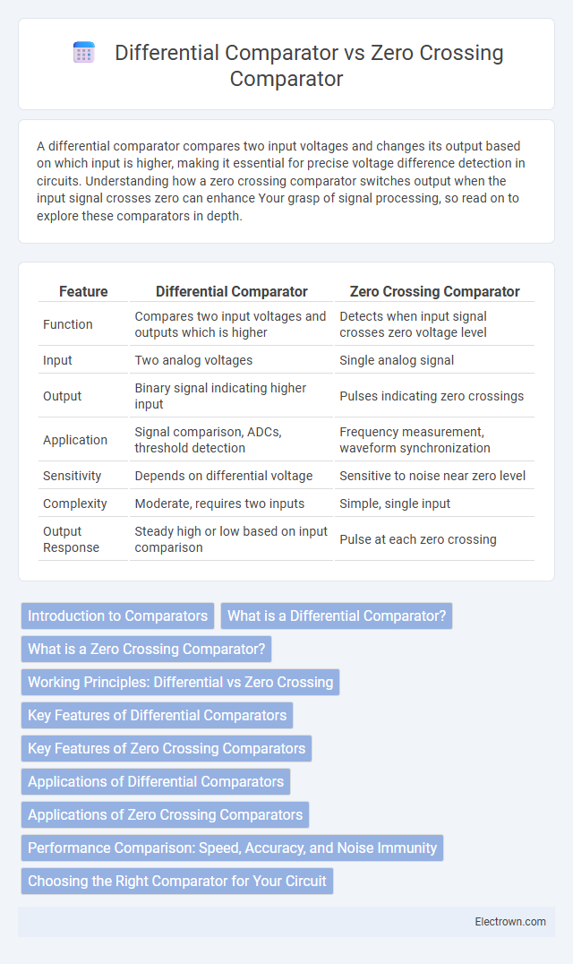Differential Comparator vs Zero Crossing Comparator in Circuit Design - What is The Difference?