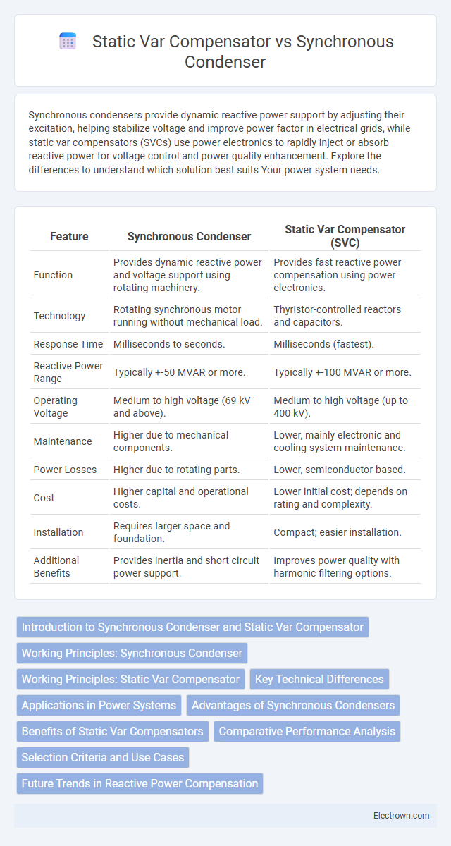 Static Var Compensator vs Synchronous Condenser in Power Electronics - What is The Difference?