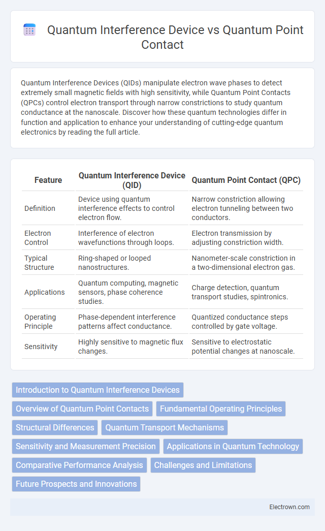 Quantum Interference Device vs Quantum Point Contact in Nanoelectronics - What is The Difference?