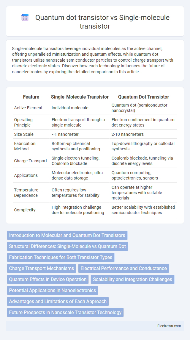 Quantum dot transistor vs Single-molecule transistor in Nanoelectronics - What is The Difference?