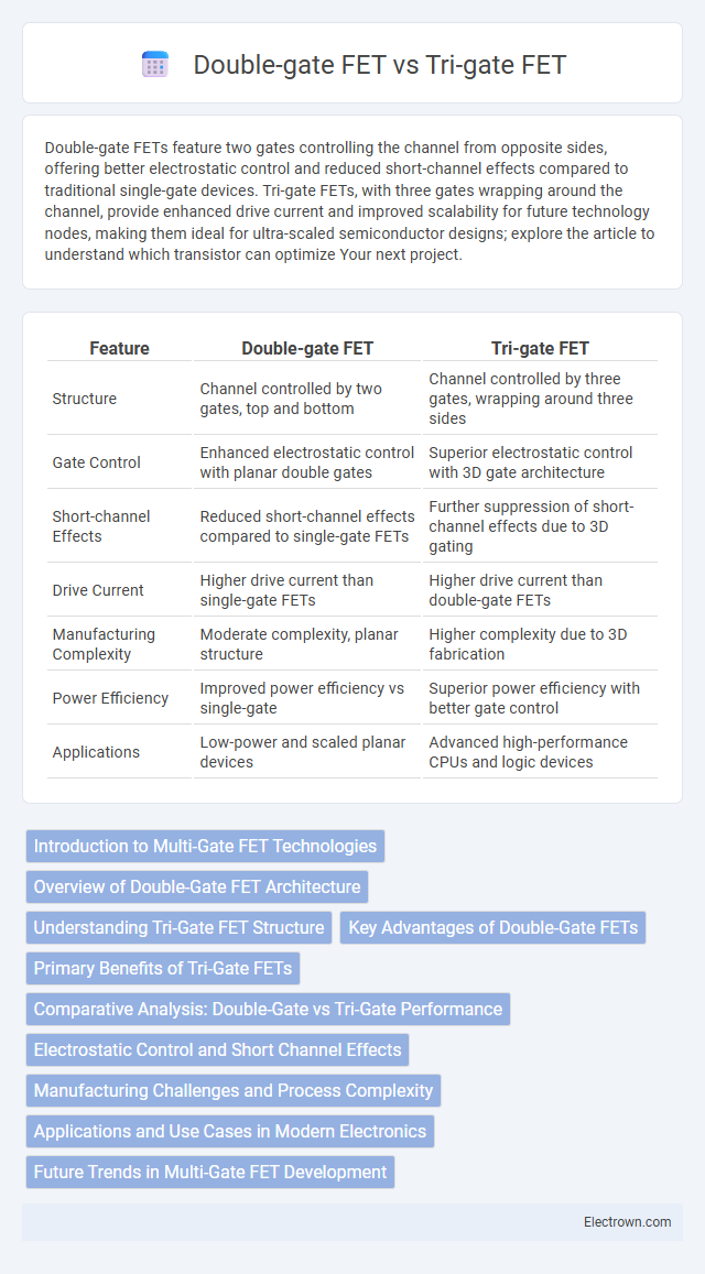 Double-gate FET vs Tri-gate FET in Nanoelectronics - What is The Difference?