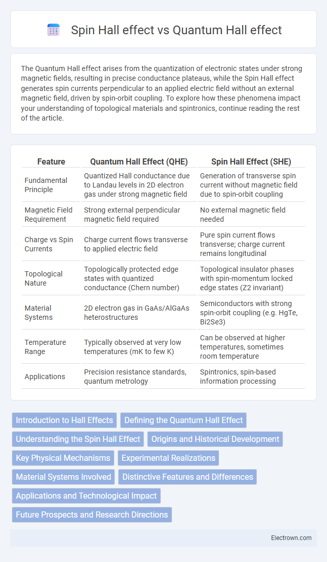 Spin Hall effect vs Quantum Hall effect in Nanoelectronics - What is The Difference?