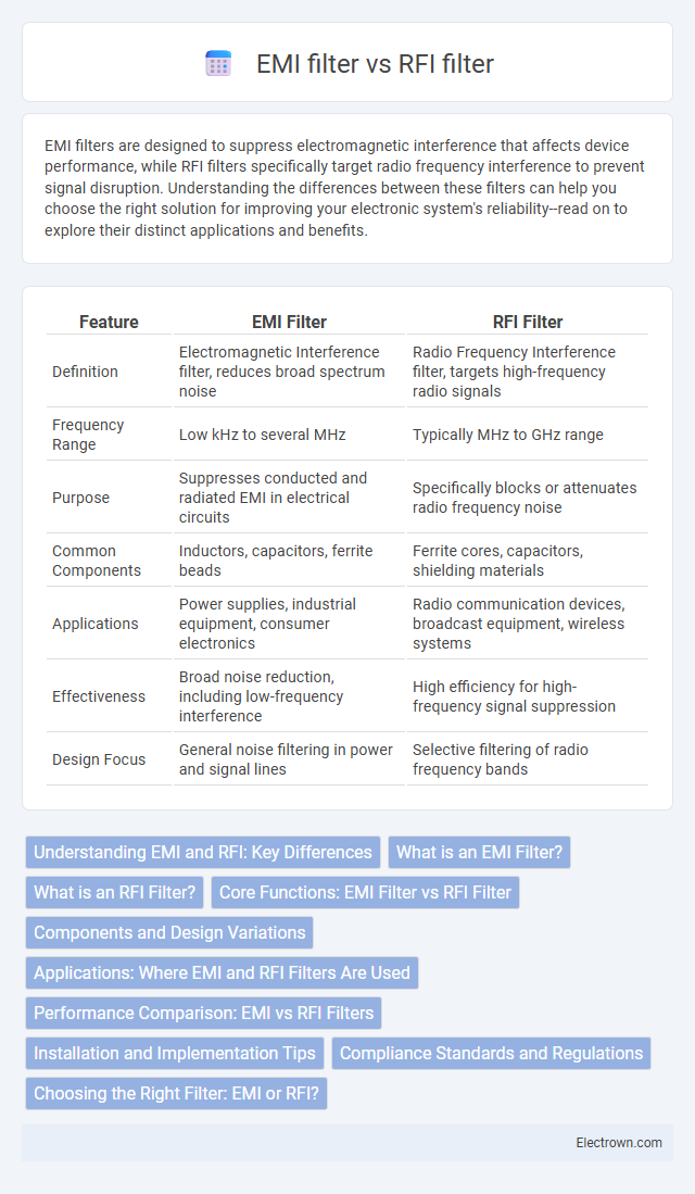 EMI filter vs RFI filter in Power Electronics - What is The Difference?