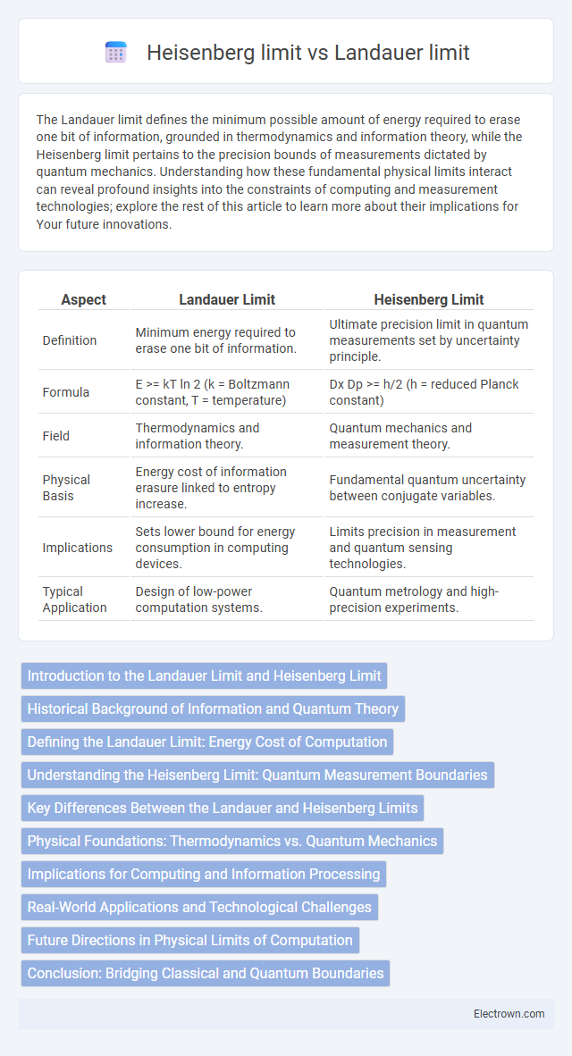 Heisenberg limit vs Landauer limit in Quantum Electronics - What is The Difference?