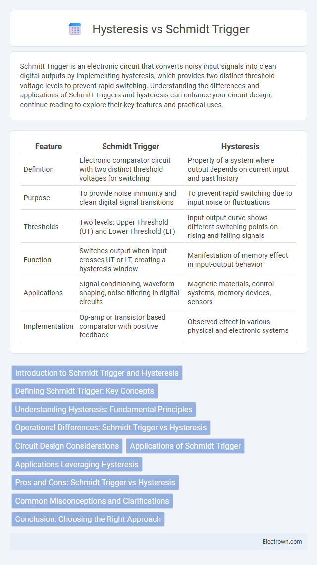 Hysteresis vs Schmidt Trigger in Digital Electronics - What is The Difference?