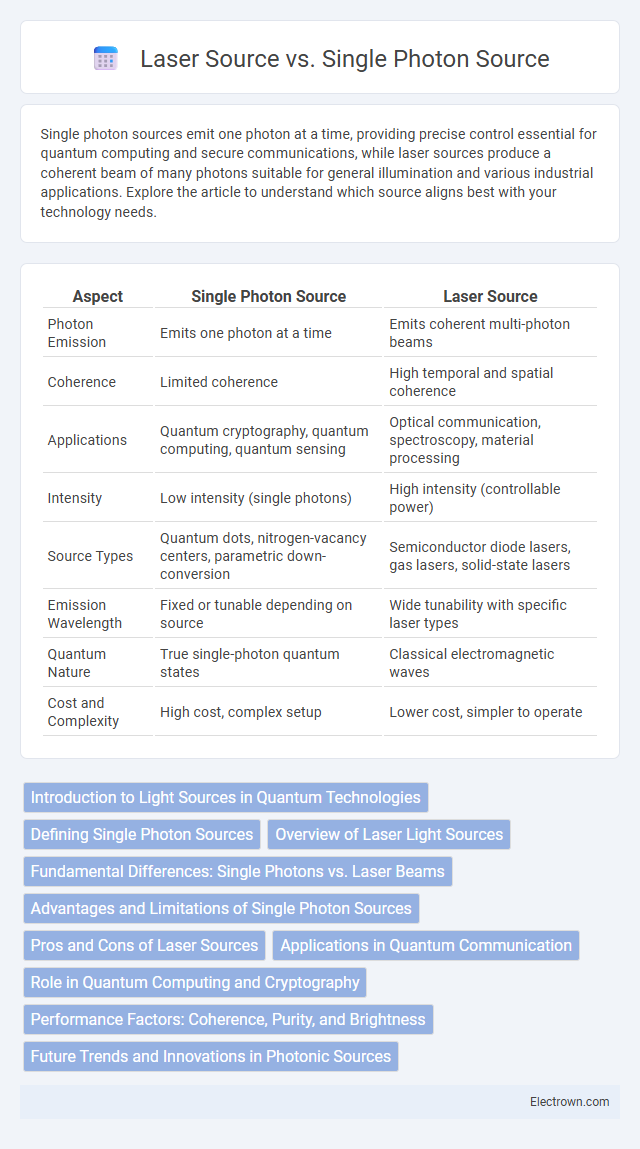 Laser Source vs. Single Photon Source in Quantum Electronics - What is The Difference?