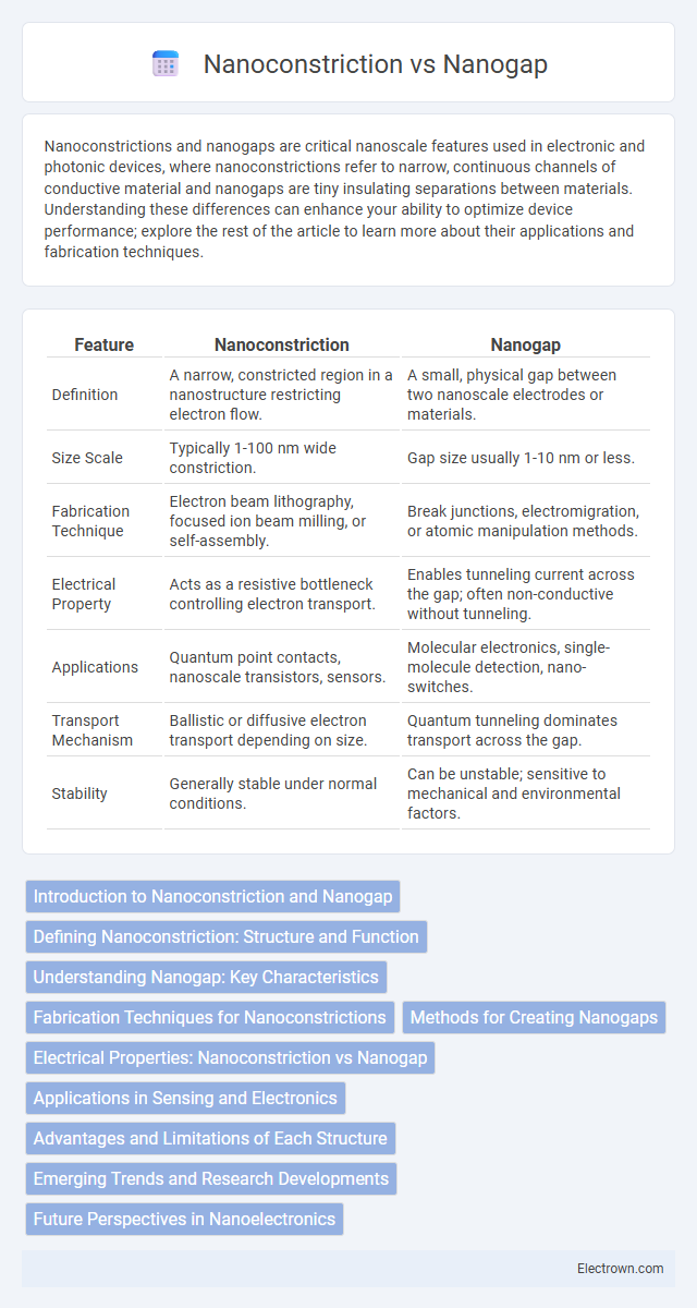 Nanoconstriction vs Nanogap in Nanoelectronics - What is The Difference?