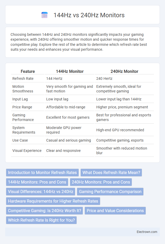 144Hz vs 240Hz Monitors in Consumer Electronics - What is The Difference?