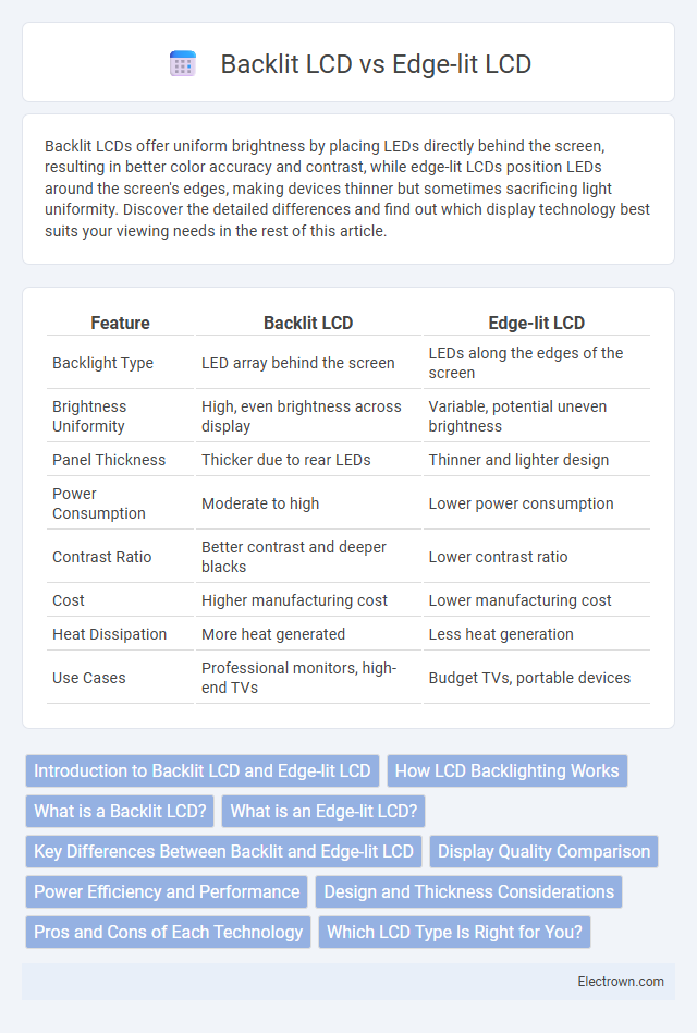 Backlit LCD vs Edge-lit LCD in Optoelectronics - What is The Difference?