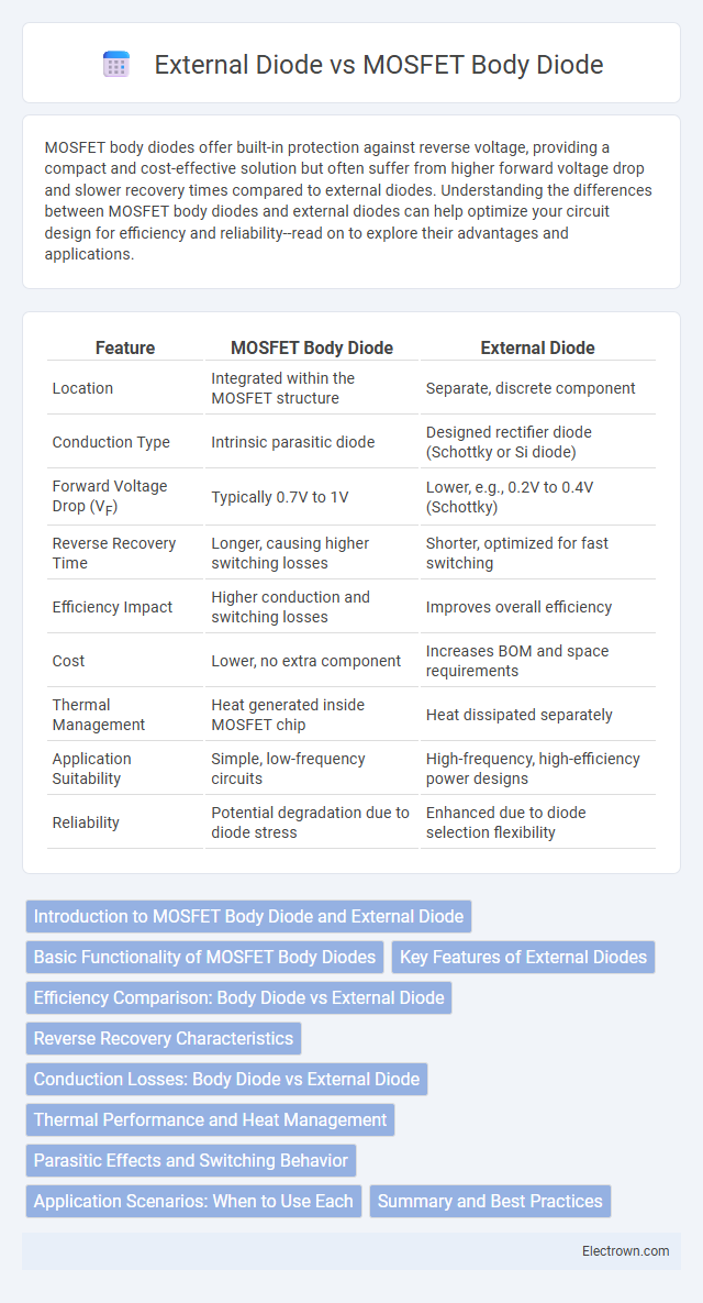 External Diode vs MOSFET Body Diode in Power Electronics - What is The Difference?