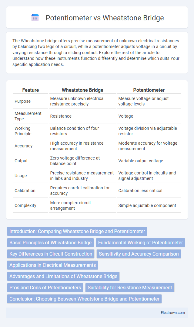 Potentiometer vs Wheatstone Bridge in Instrumentation Electronics - What is The Difference?