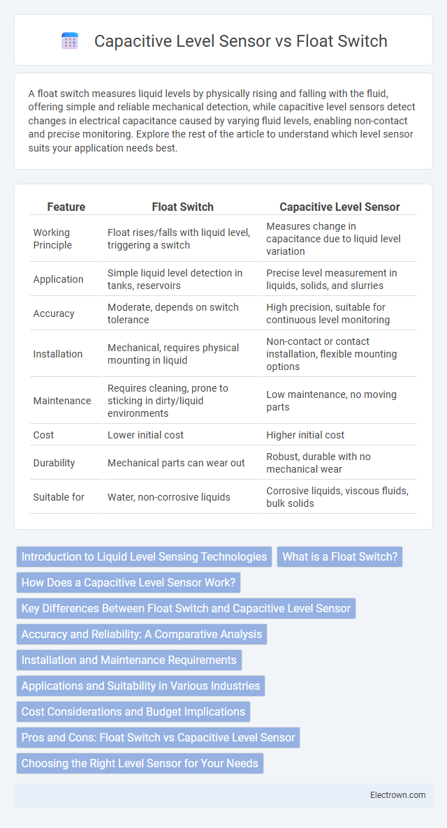 Capacitive Level Sensor vs Float Switch in Industrial Electronics - What is The Difference?