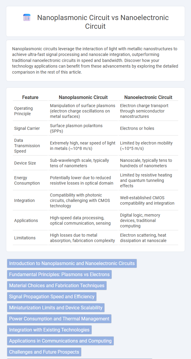 Nanoplasmonic Circuit vs Nanoelectronic Circuit in Nanoelectronics - What is The Difference?
