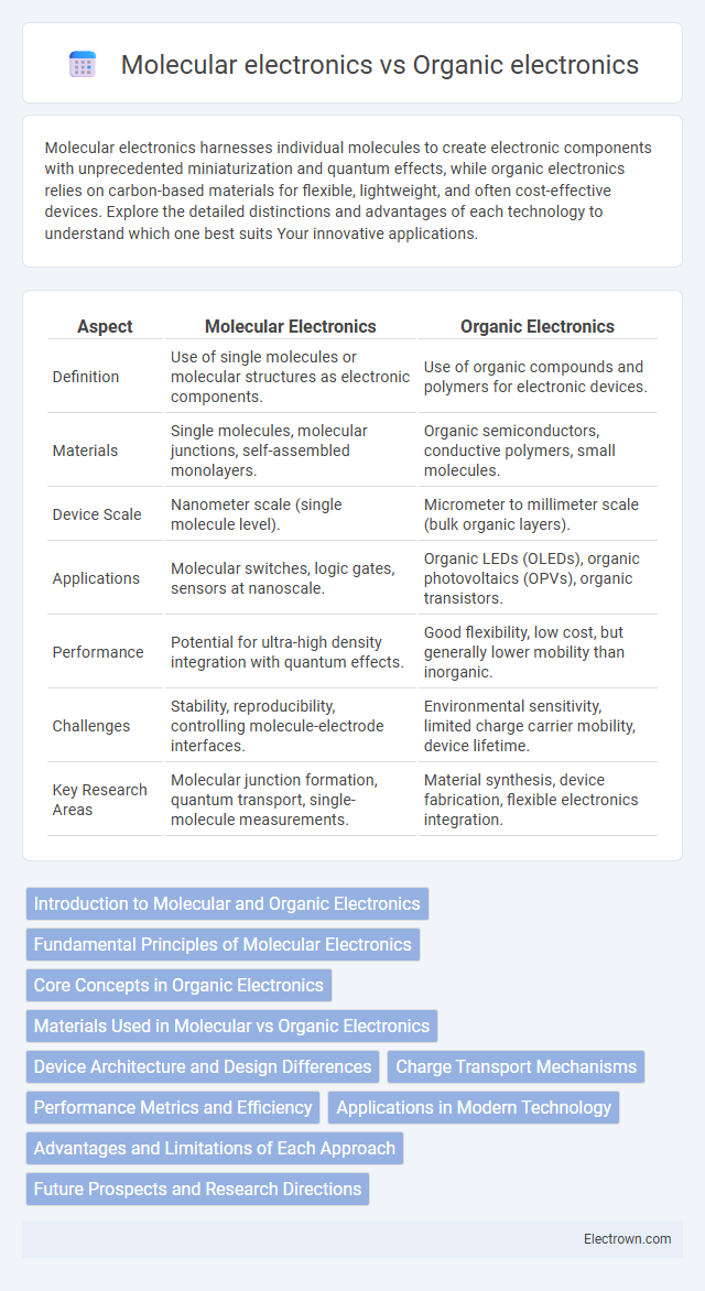 Molecular electronics vs Organic electronics in Nanoelectronics - What is The Difference?