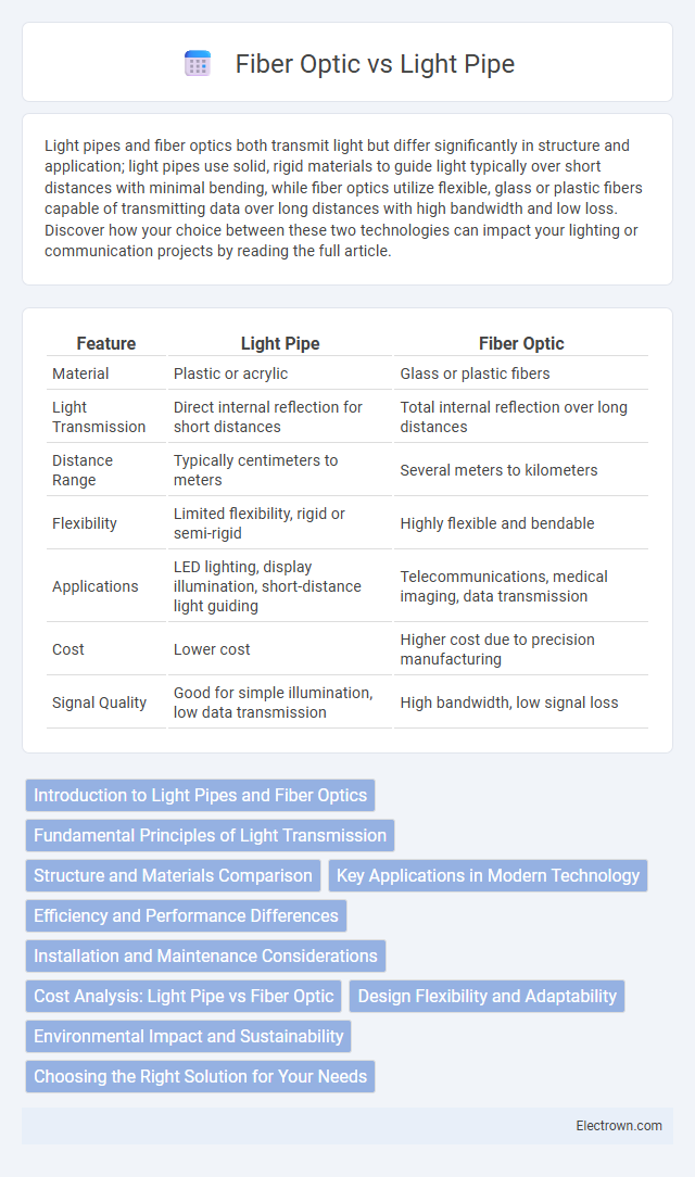 Fiber Optic vs Light Pipe in Optoelectronics - What is The Difference?