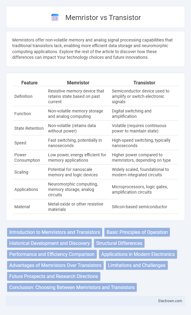 Memristor vs Transistor in Nanoelectronics - What is The Difference?