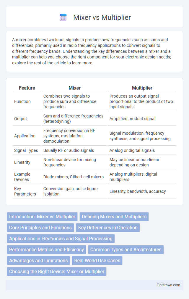Mixer vs Multiplier in Communication Electronics - What is The Difference?