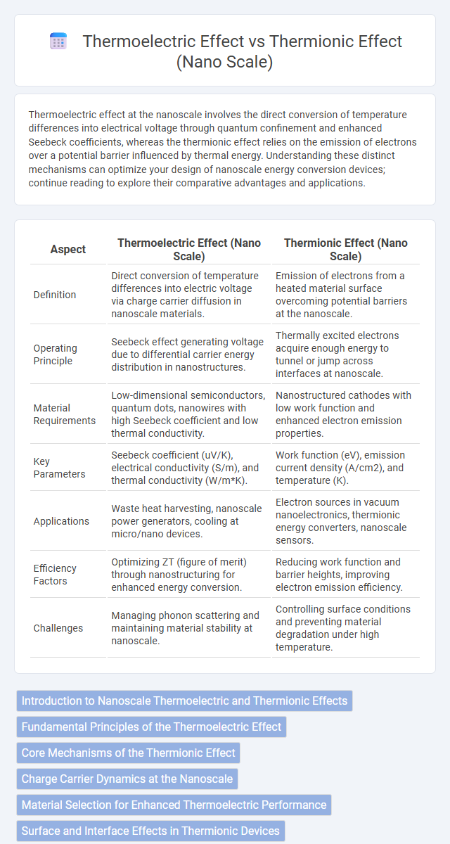 Thermoelectric Effect vs Thermionic Effect (Nano Scale) in Nanoelectronics - What is The Difference?