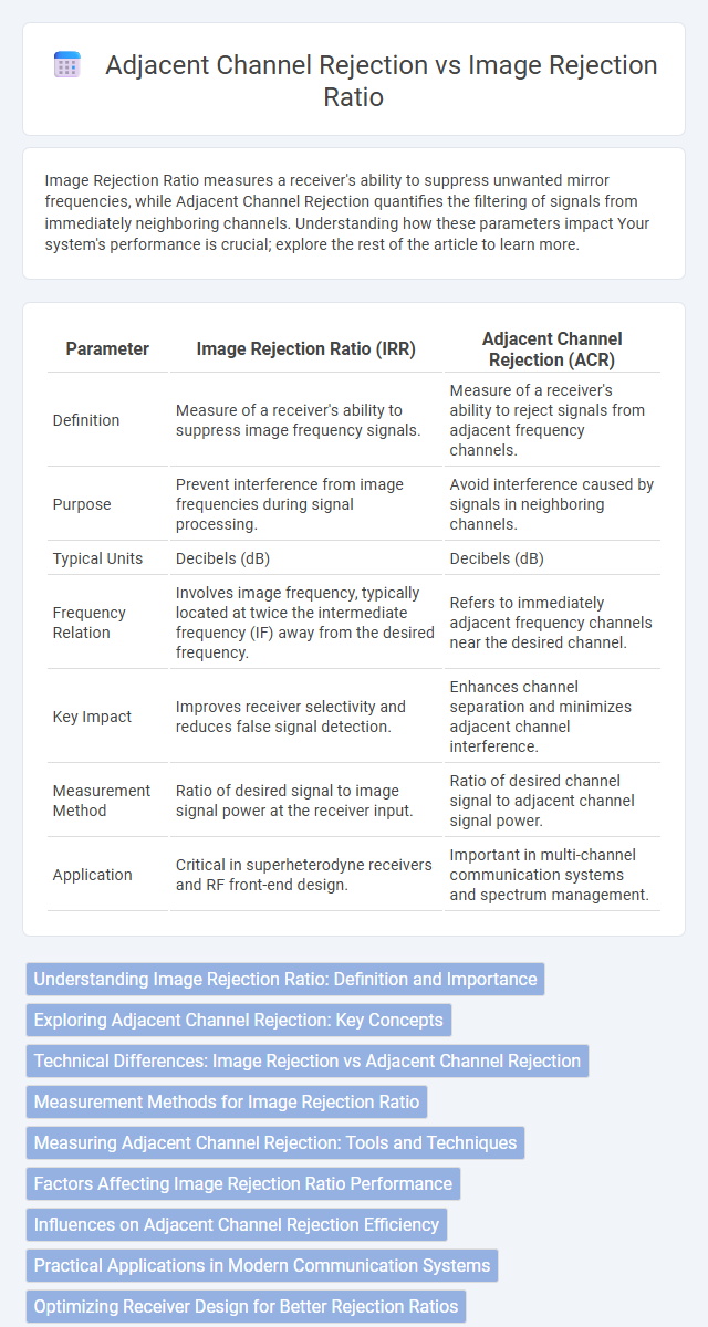 Adjacent Channel Rejection vs Image Rejection Ratio in Radio-Frequency (RF) Electronics - What is The Difference?